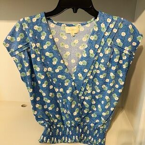 Blue Floral Women's Top